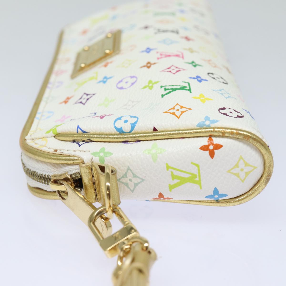 LOUIS VUITTON Monogram Multicolor Kate Pouch White Bron M55212 LV Auth 82391SA