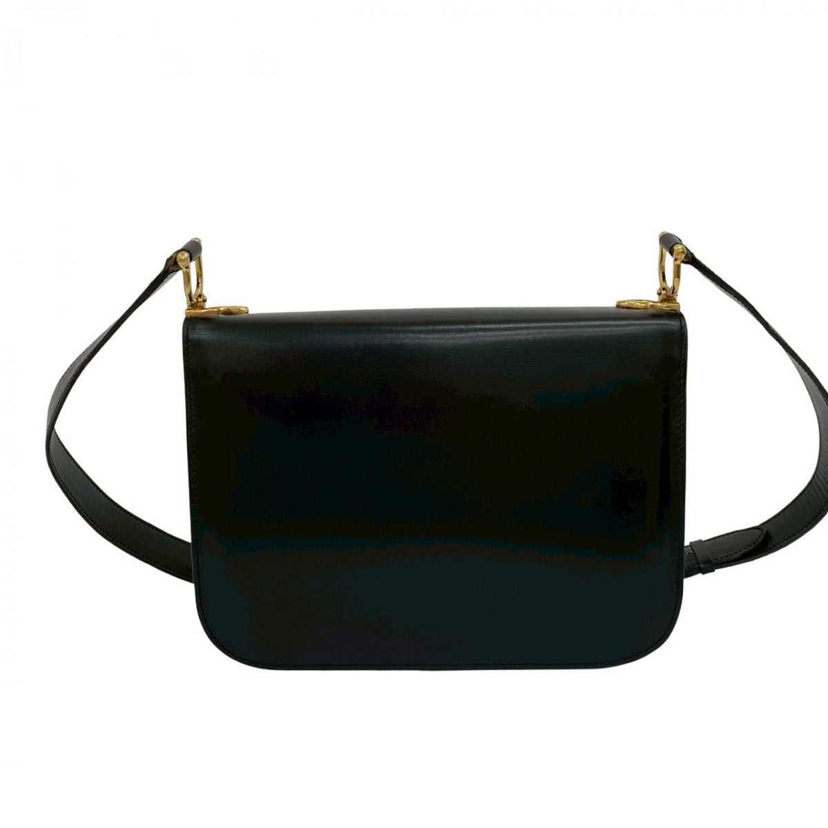 CELINE Shoulder Bag Calfskin, Leather black logo Metal Women