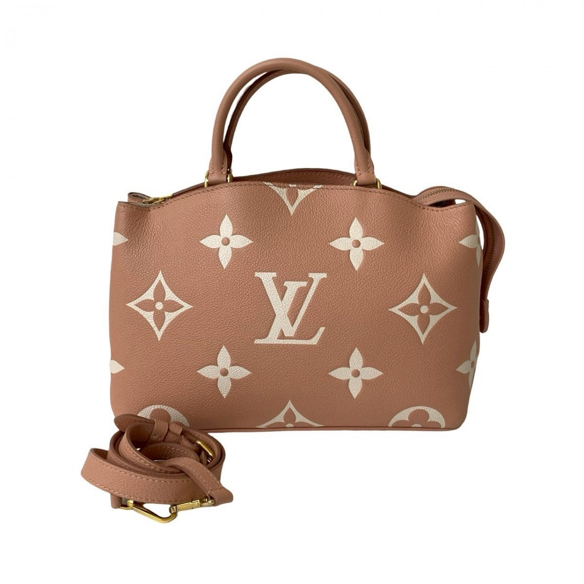 LOUIS VUITTON Shoulder Bag leather pink Monogram Unplant Petit Palais PM