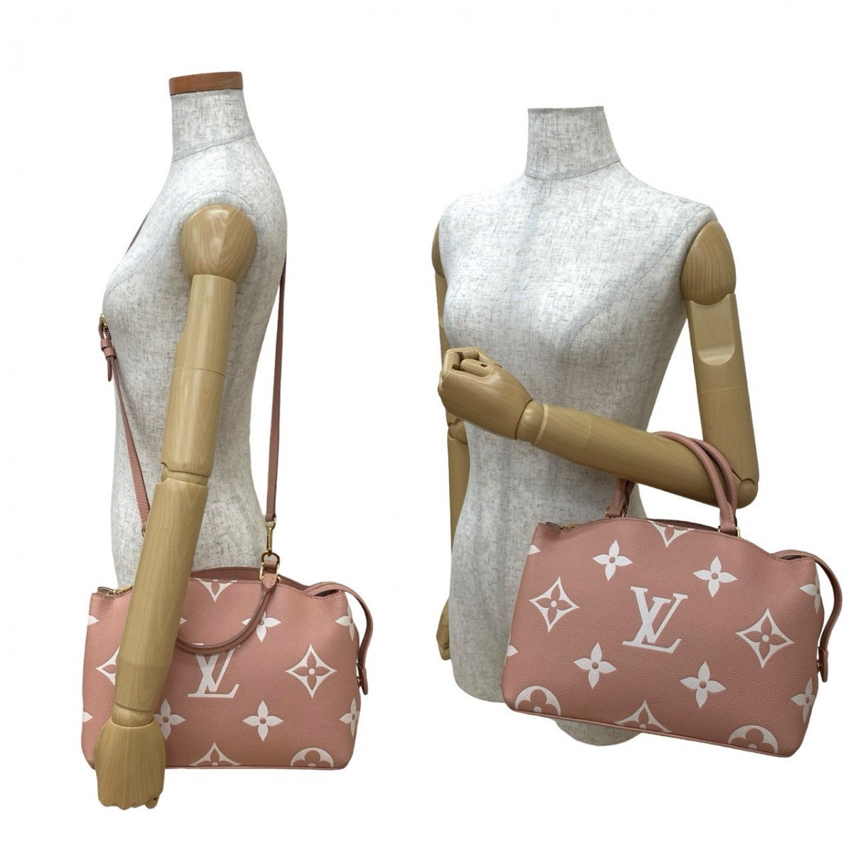 LOUIS VUITTON Shoulder Bag leather pink Monogram Unplant Petit Palais PM