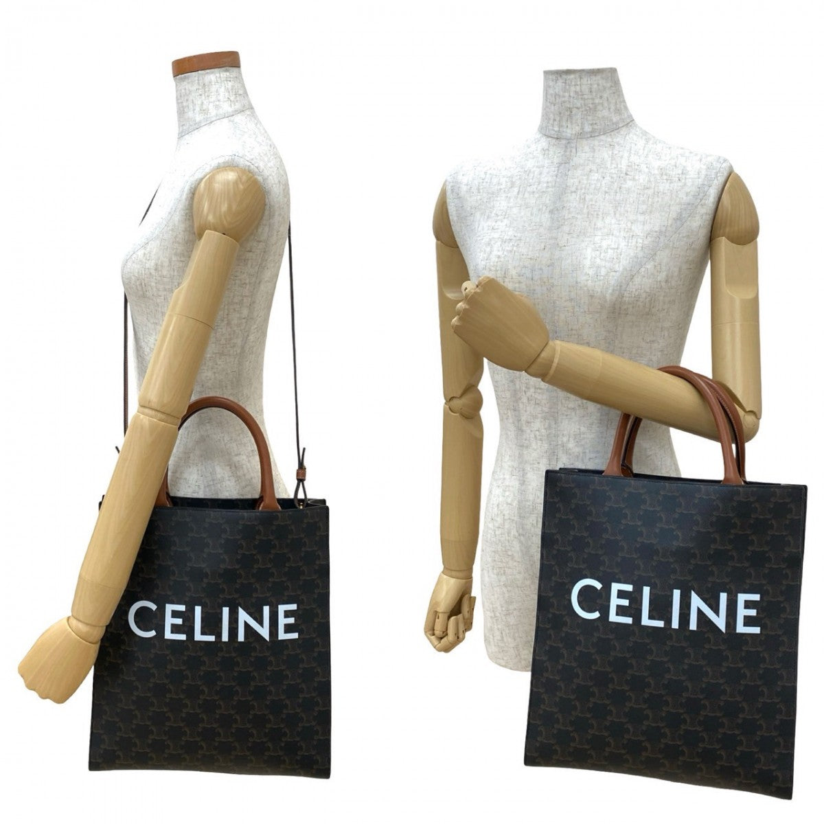 CELINE Shoulder Bag leather Brown Bar Tikal Hippo