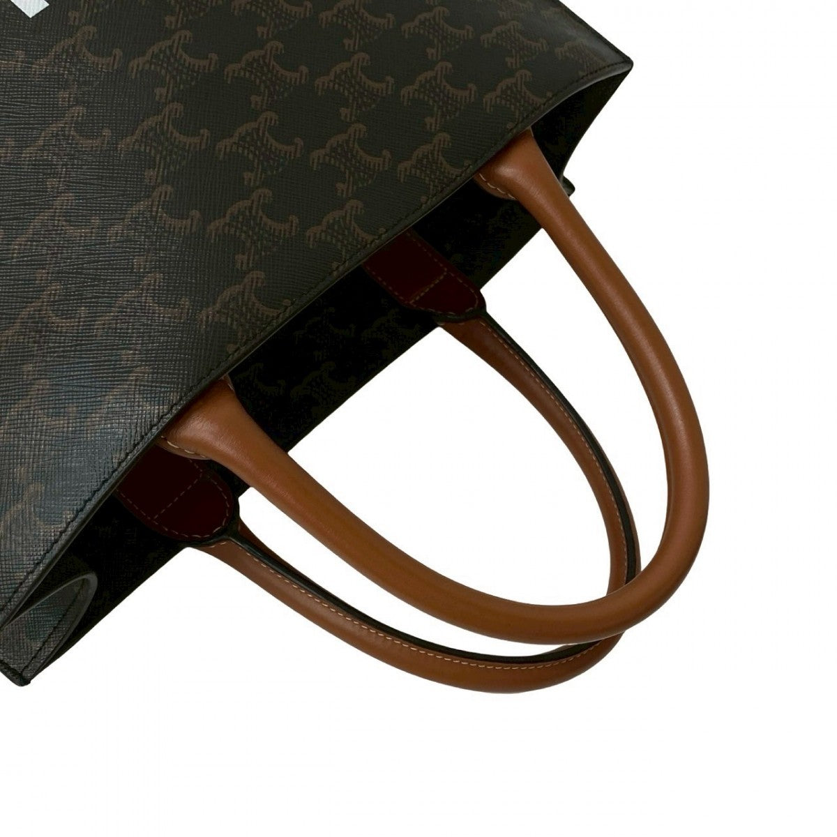 CELINE Shoulder Bag leather Brown Bar Tikal Hippo