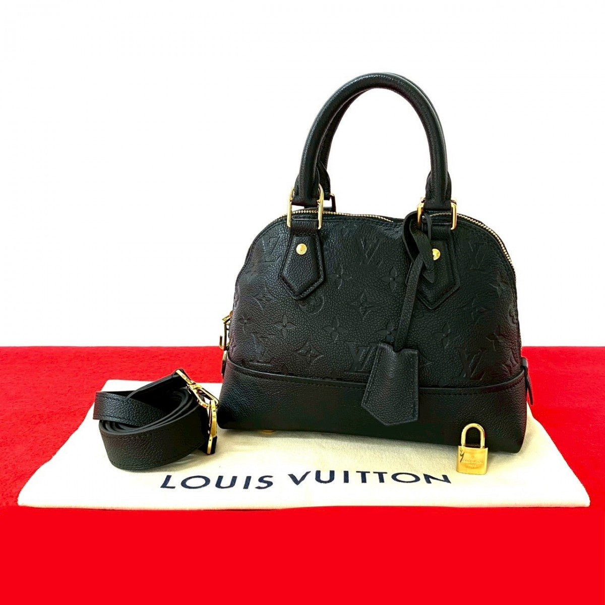LOUIS VUITTON Shoulder Bag leather black Monogram Ann Platt Neo Arma BB