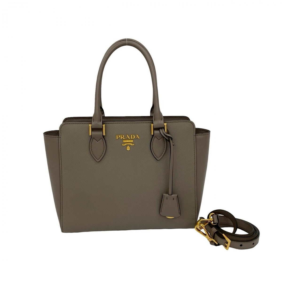 PRADA Shoulder Bag leather gray - Style 3