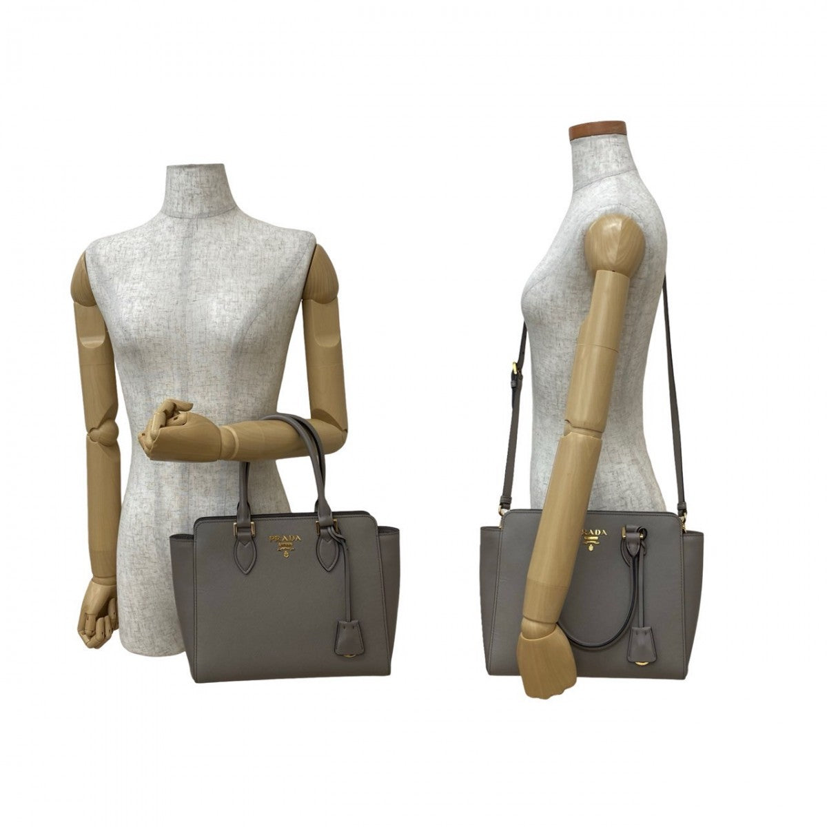 PRADA Shoulder Bag leather gray - Style 3
