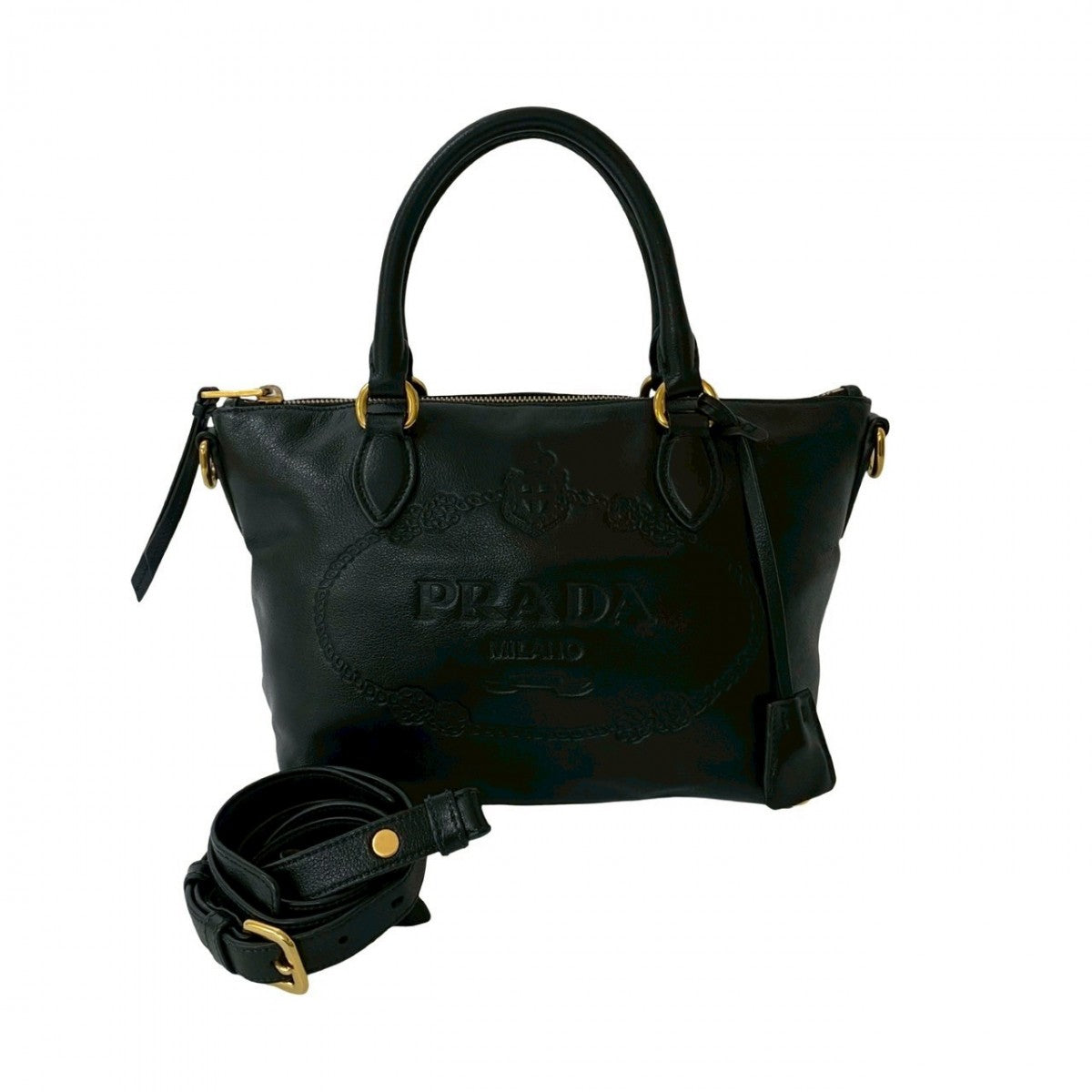 PRADA Shoulder Bag leather black - Style 17