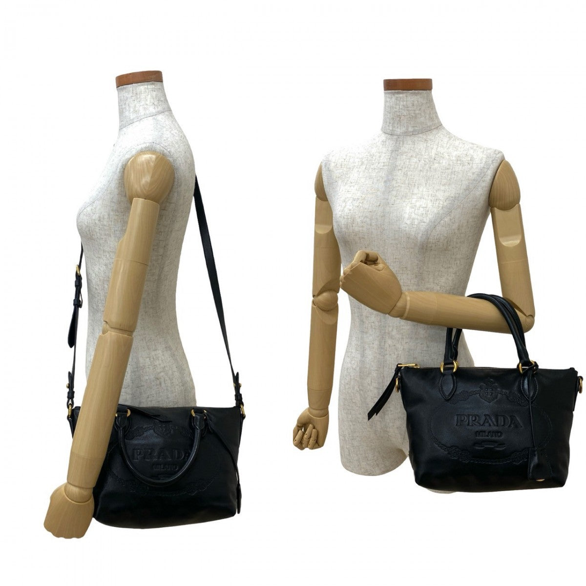 PRADA Shoulder Bag leather black - Style 17