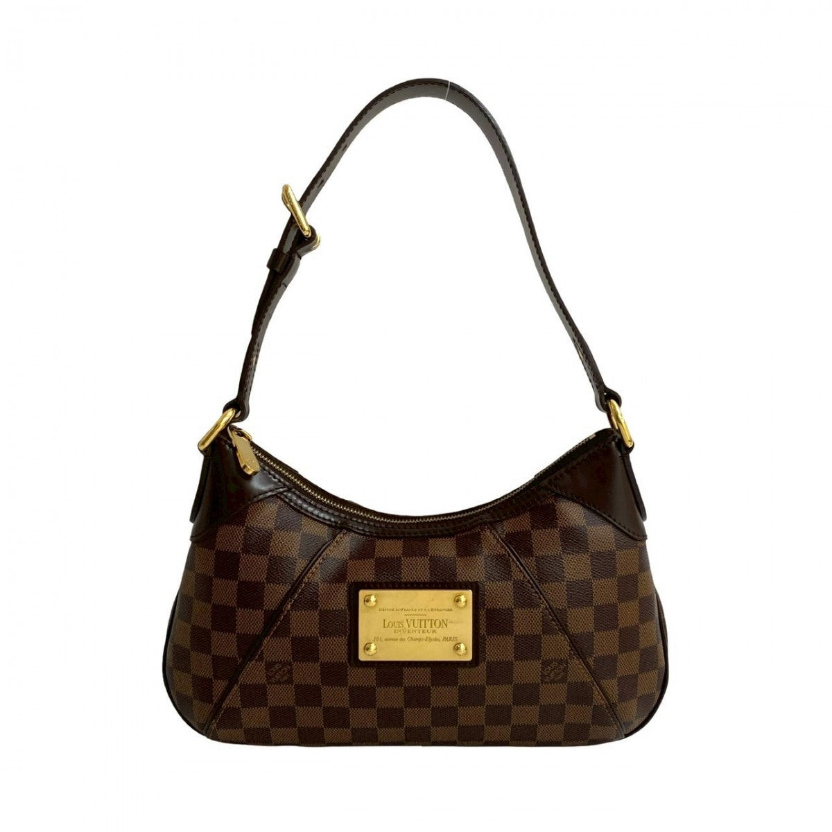 LOUIS VUITTON Shoulder Bag leather Brown Damier