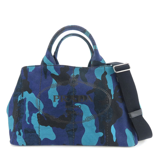 PRADA Handbag B2642B canvas Blue type Canapa
