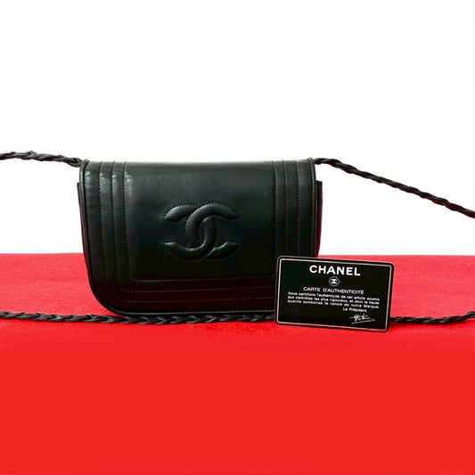 CHANEL Shoulder Bag lambskin black