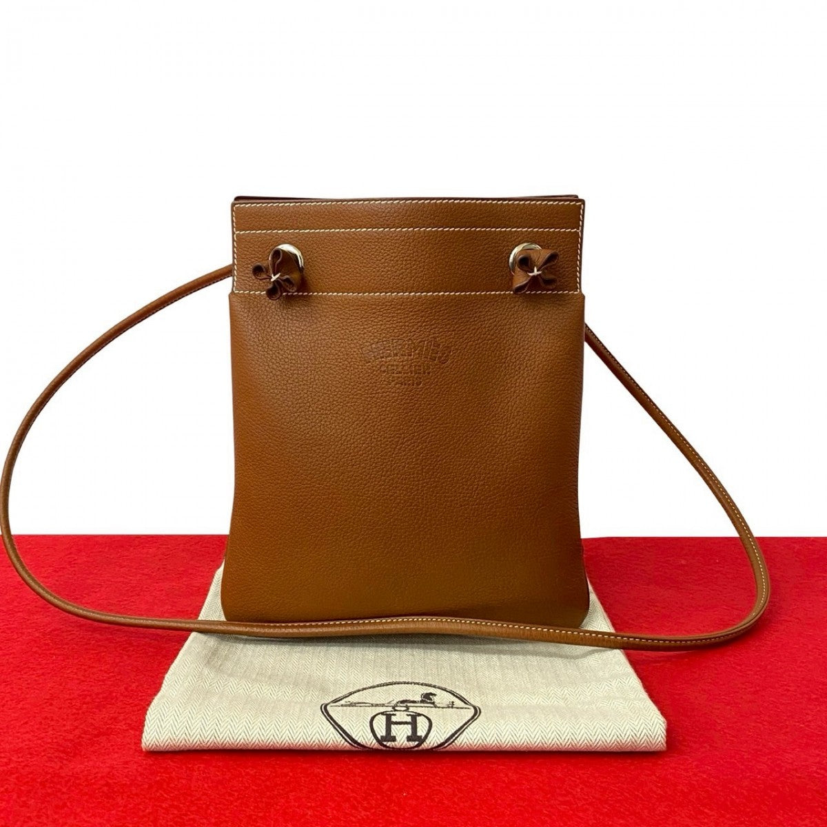 HERMES Shoulder Bag Vauvarenia Brown Arine Mini