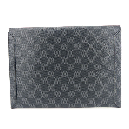 LOUIS VUITTON business bag N60255 Damier Grafitte black Alpha Triple Pouch unisex(Unisex)