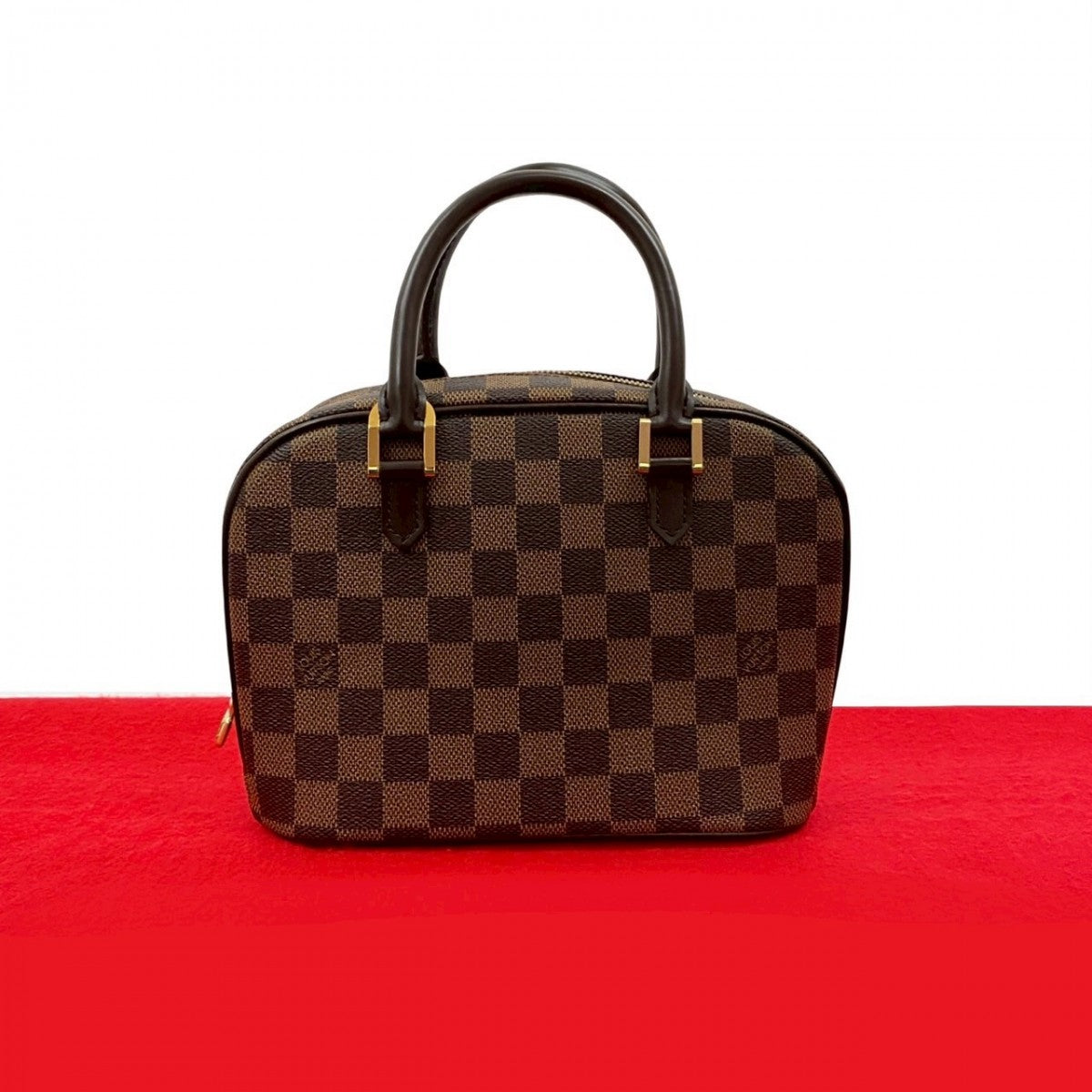 LOUIS VUITTON Handbag leather Brown Damier Saria Mini