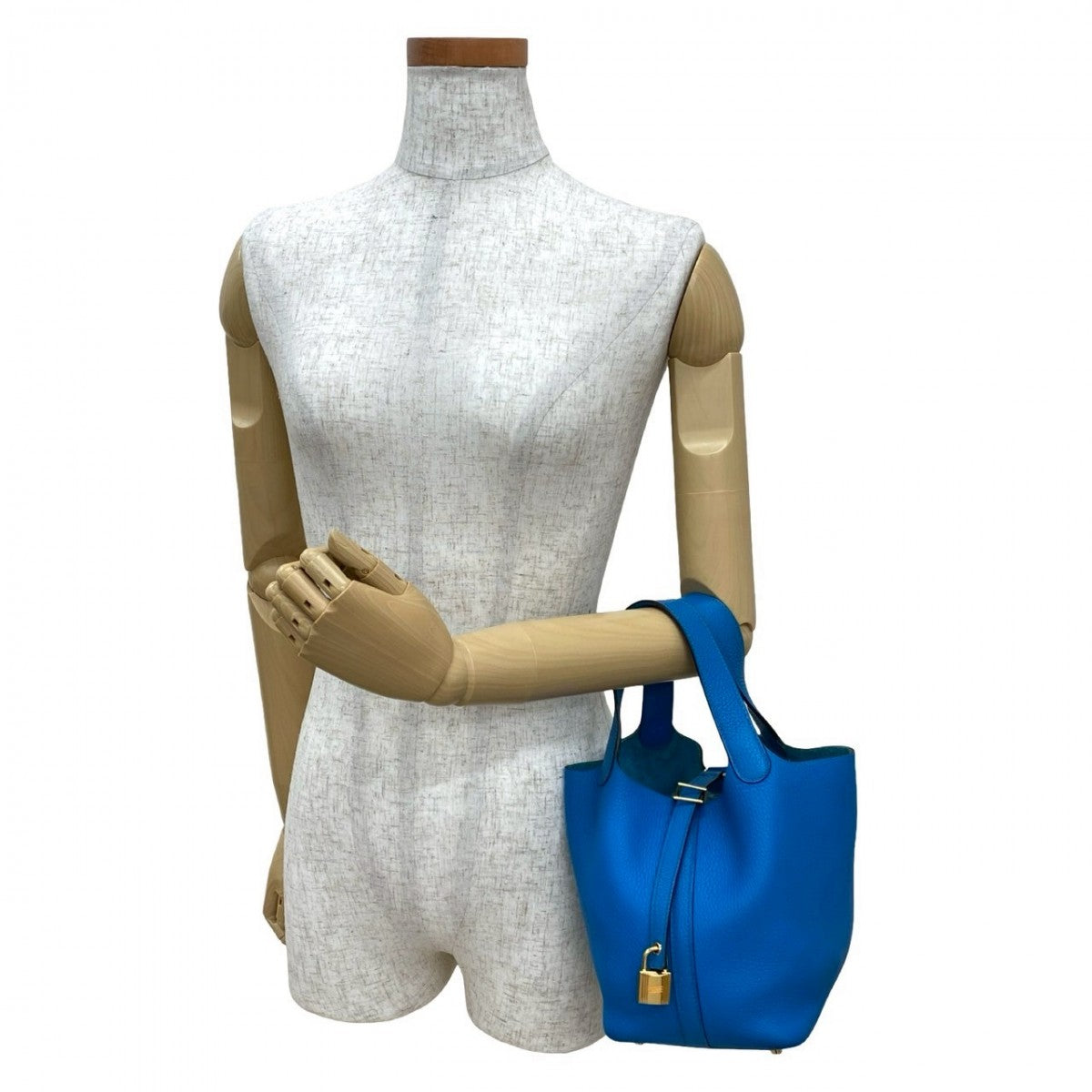 HERMES Handbag Taurillon Clemence blue Picotan Lock PM
