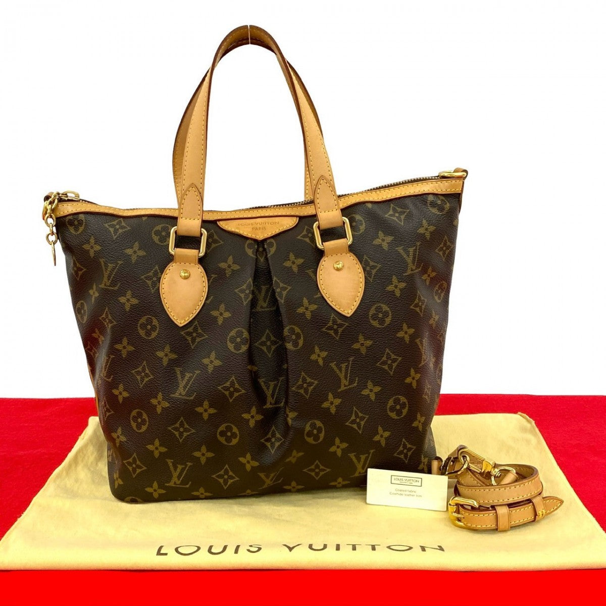 LOUIS VUITTON Shoulder Bag leather Brown Monogram Palermo PM