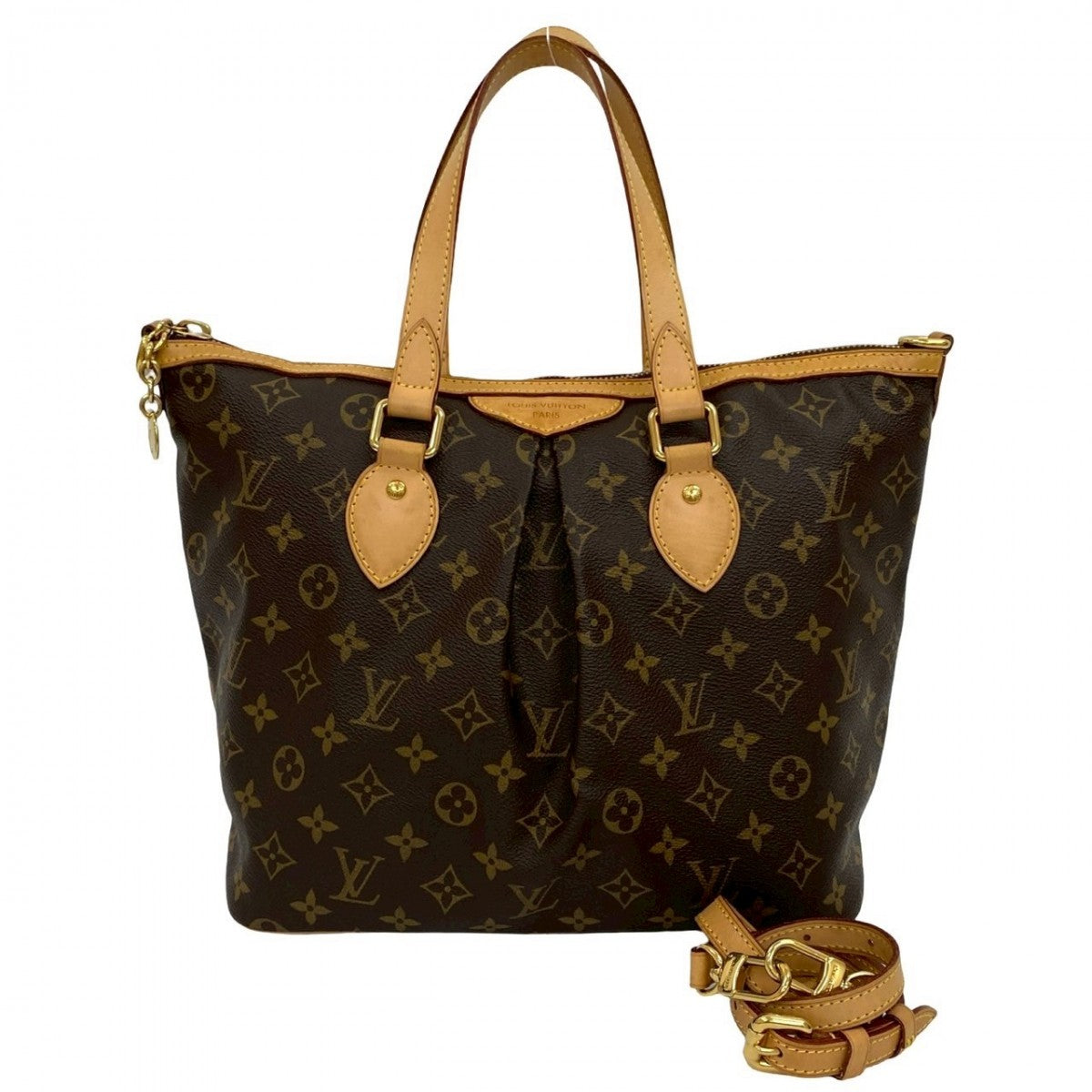LOUIS VUITTON Shoulder Bag leather Brown Monogram Palermo PM