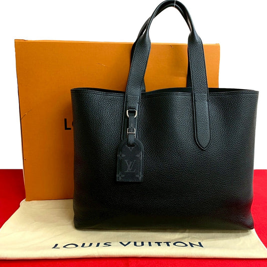 LOUIS VUITTON Tote Bag leather black Hippo Voyage NV