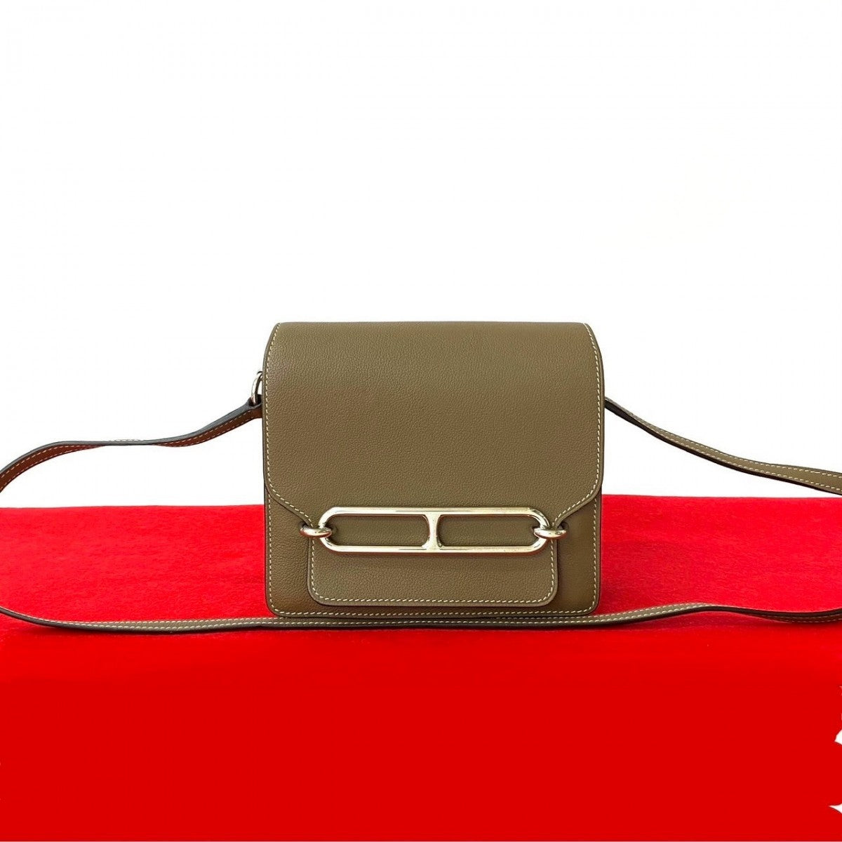 HERMES Shoulder Bag Swift Brown Sac Lauris Mini