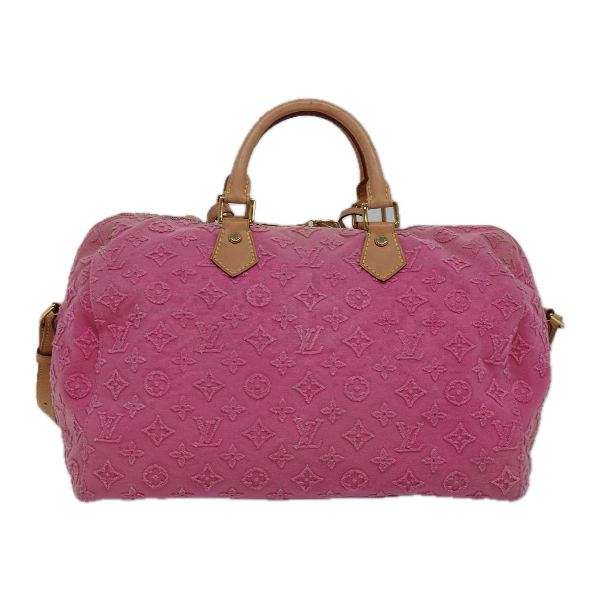 LOUIS VUITTON Monogram Stone Bandouliere 35 Bag Rose M40831 Auth 82931A