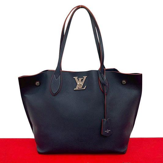 LOUIS VUITTON Tote Bag leather Navy Rock me go