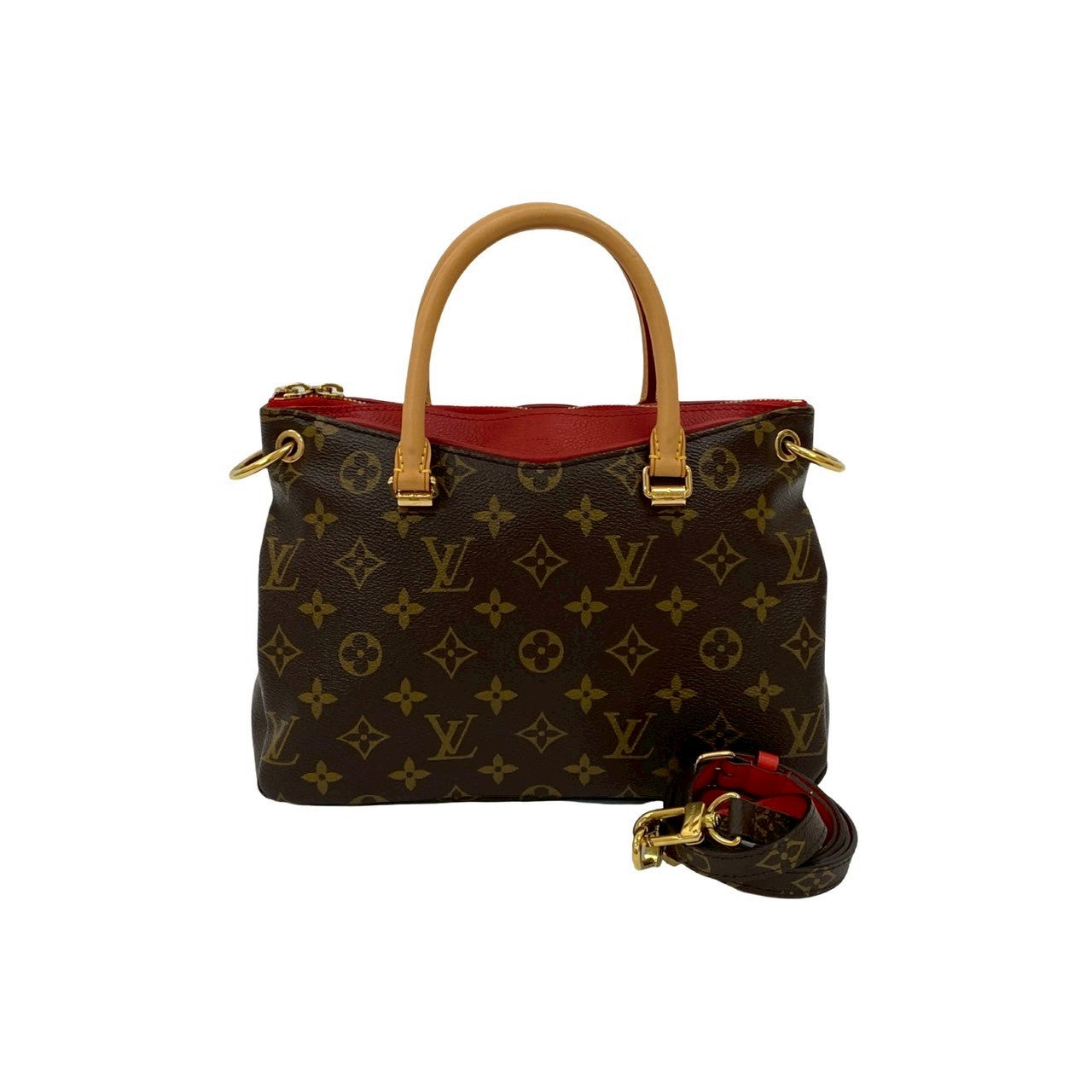 LOUIS VUITTON Shoulder Bag leather Brown Monogram Pallas BB