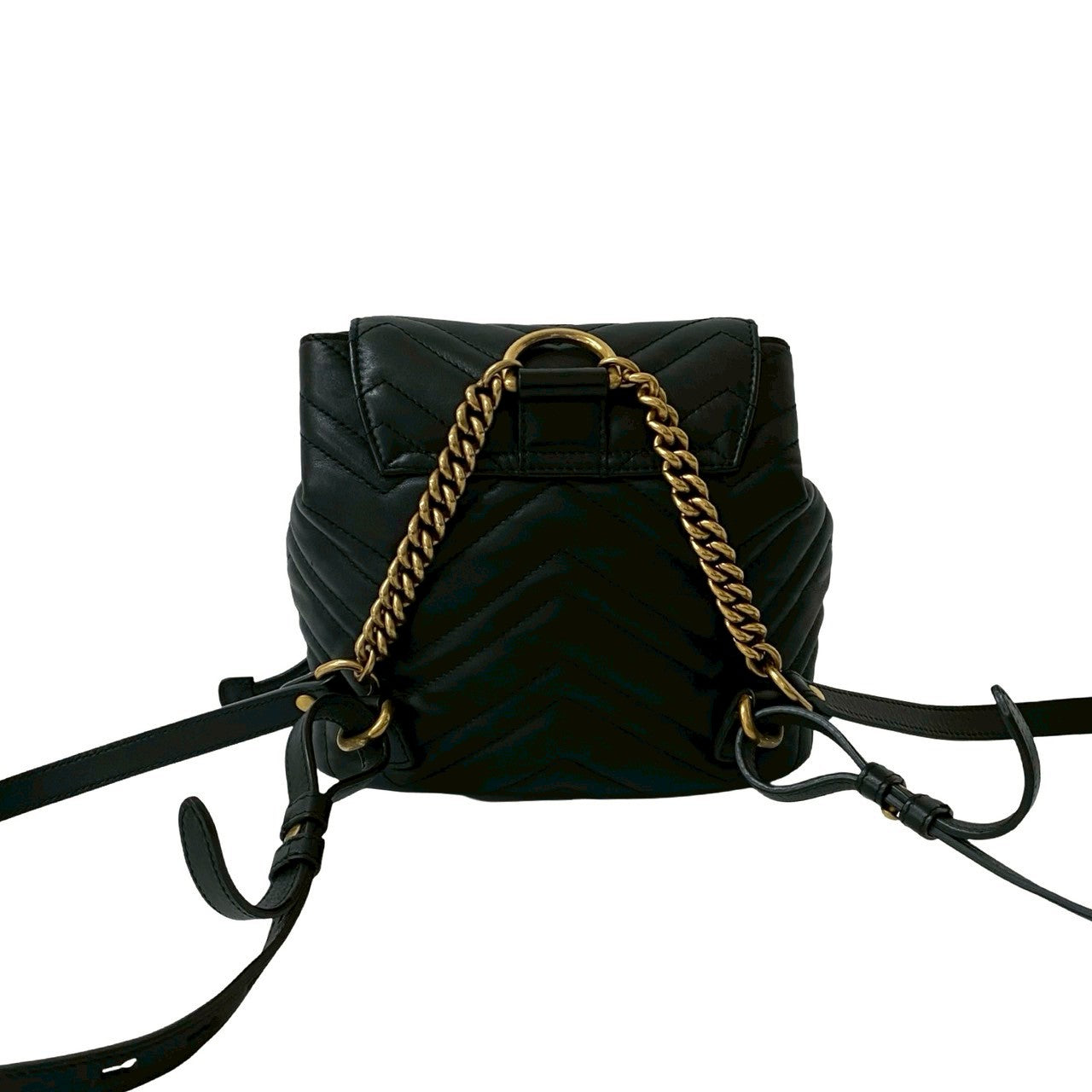 GUCCI Backpack leather black GG Marmont