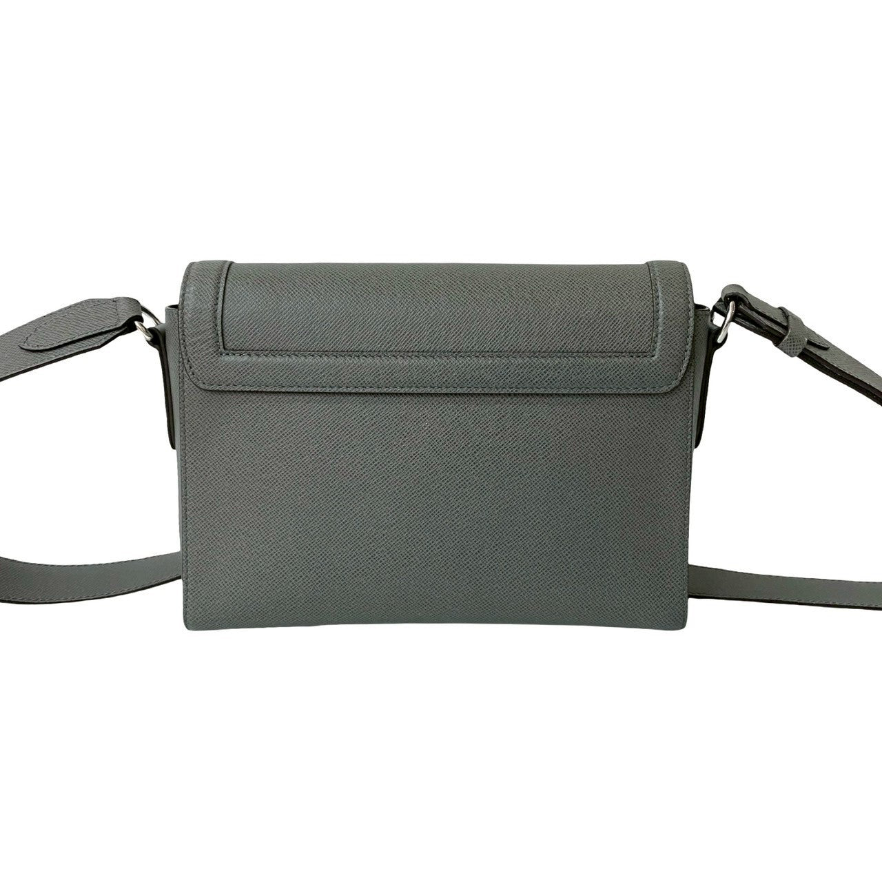 LOUIS VUITTON Shoulder Bag leather gray Taiga new flap messenger
