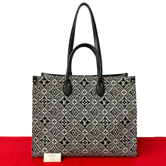 LOUIS VUITTON Tote Bag leather black Monogram Jaguar On the Go GM Since