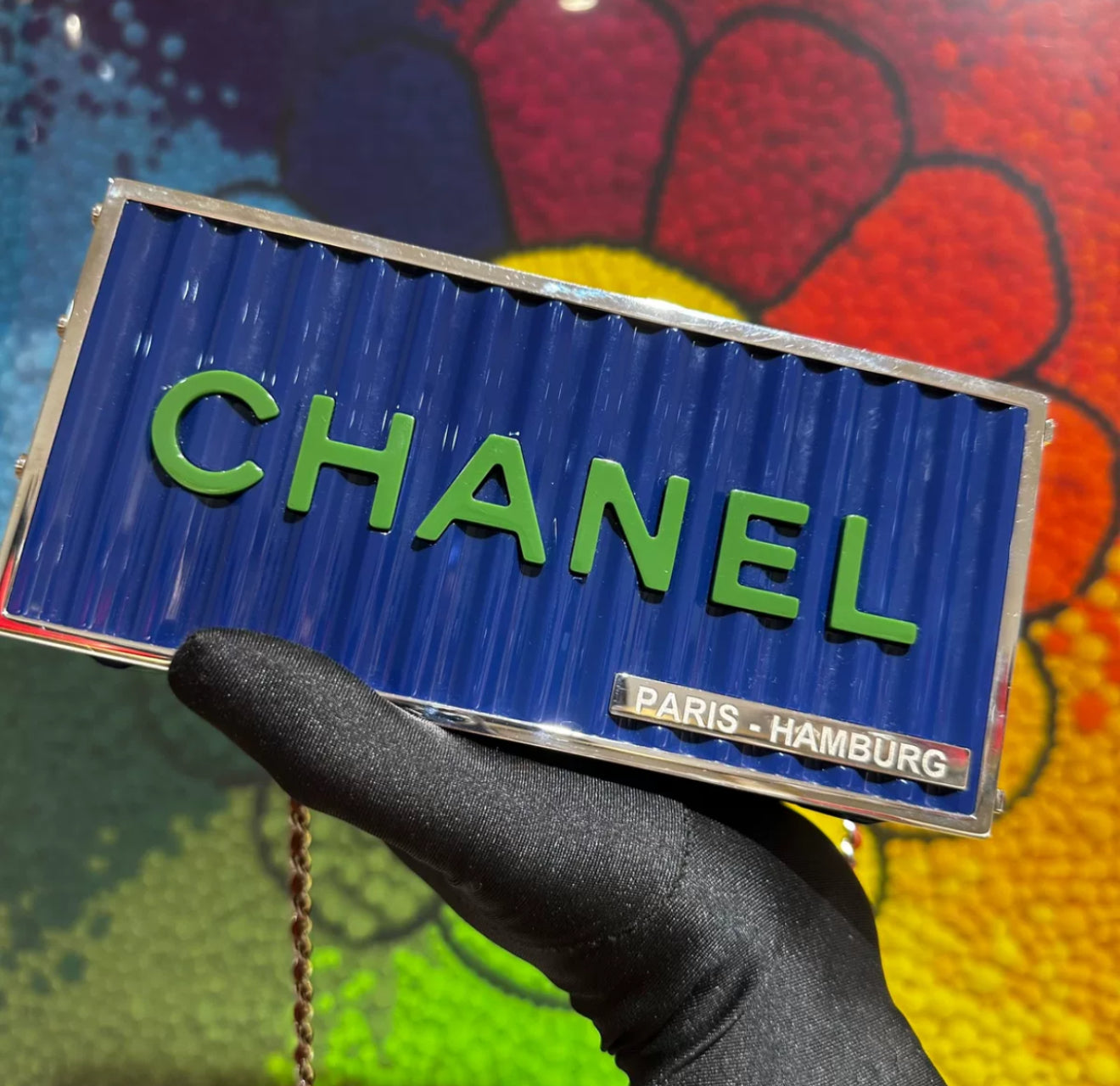 CHANEL Blue Paris Hamburg Shipping Container MinaudiÃ¨re Clutch Bag 2017