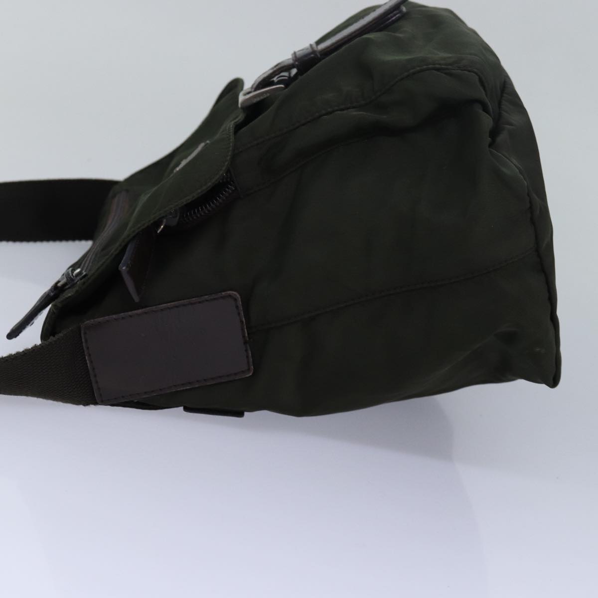 PRADA Shoulder Bag Nylon Khaki Brown Auth