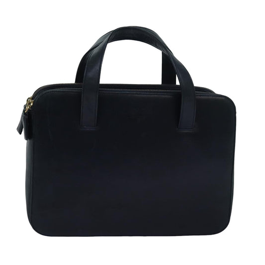 PRADA Hand Bag Leather Navy Auth