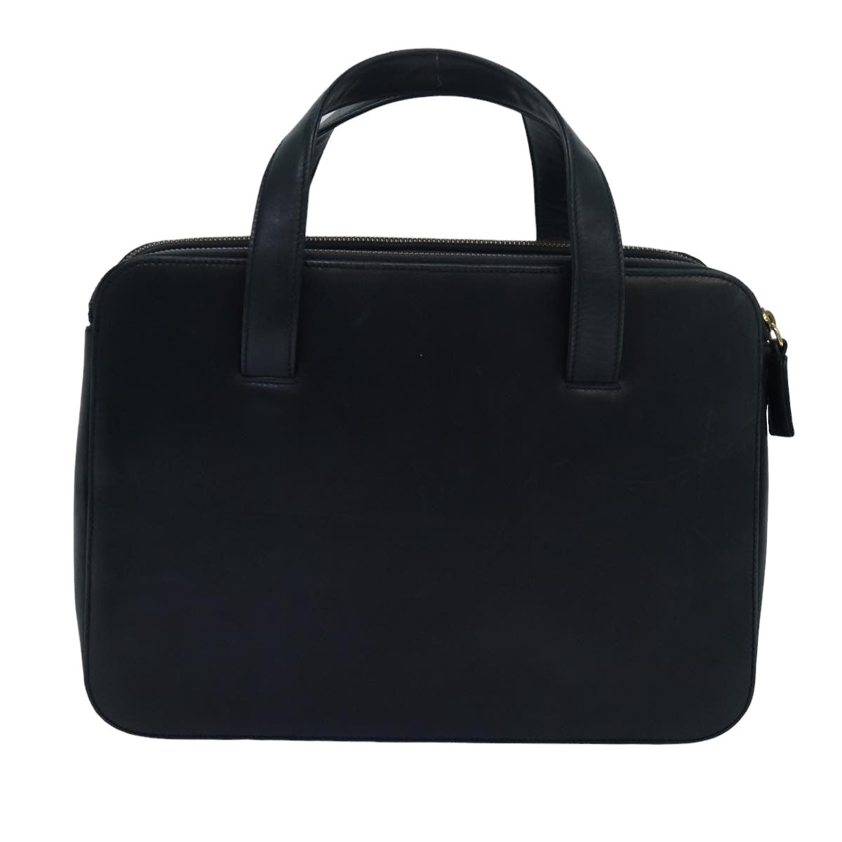 PRADA Hand Bag Leather Navy Auth