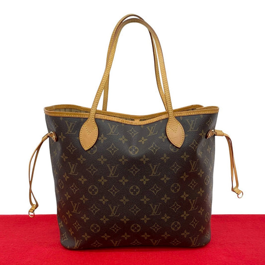 LOUIS VUITTON Tote Bag leather Brown Monogram Neverfull MM