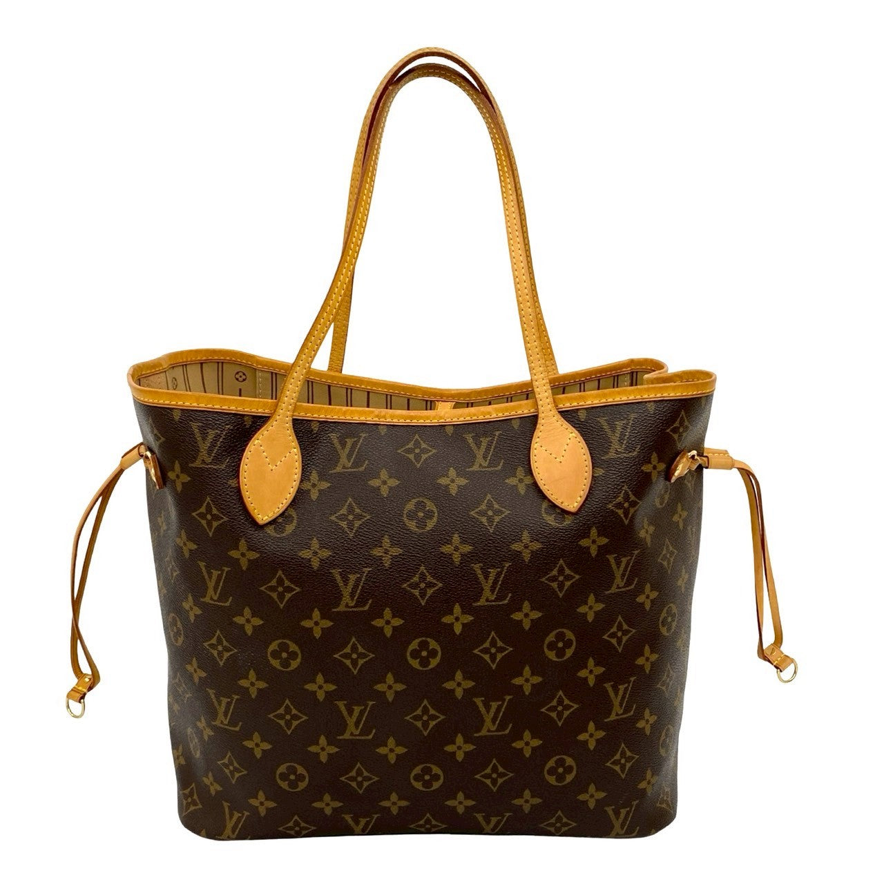 LOUIS VUITTON Tote Bag leather Brown Monogram Neverfull MM