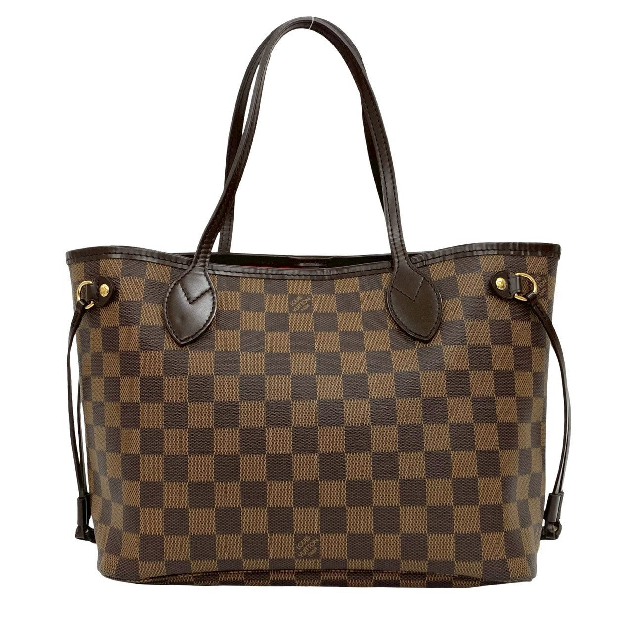 LOUIS VUITTON Handbag leather Brown Damier Never full PM