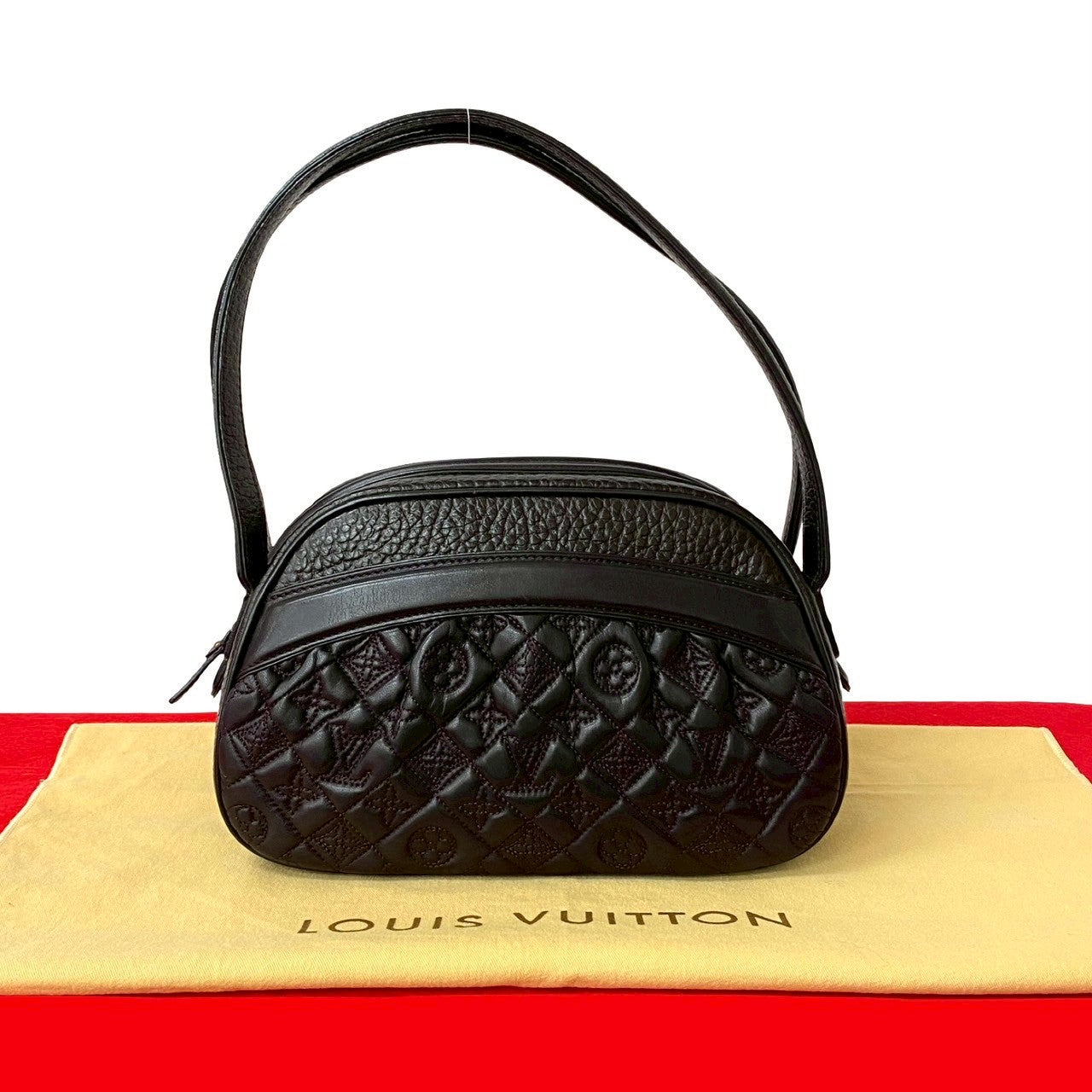 LOUIS VUITTON Handbag leather Brown Monogram Vienna Clara