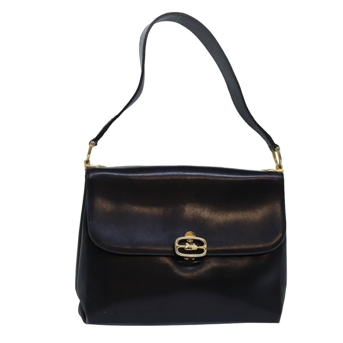 Luxury CELINE Shoulder Bag Leather Black 83339