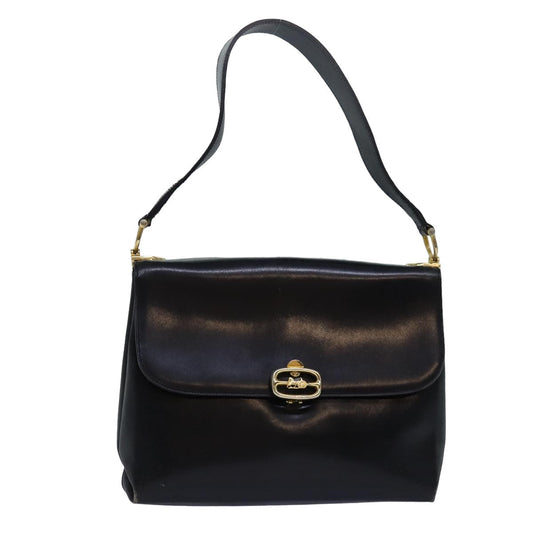 Luxury CELINE Shoulder Bag Leather Black 83339