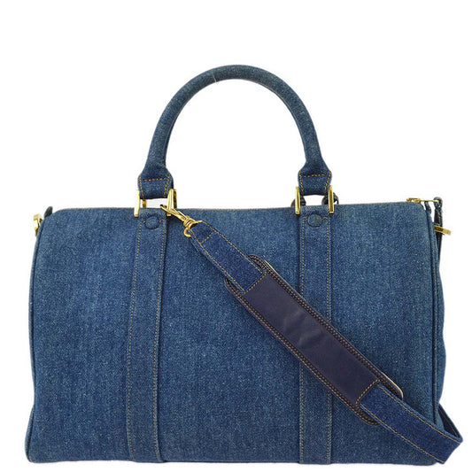 Chanel Blue Denim 2way Shoulder Handbag