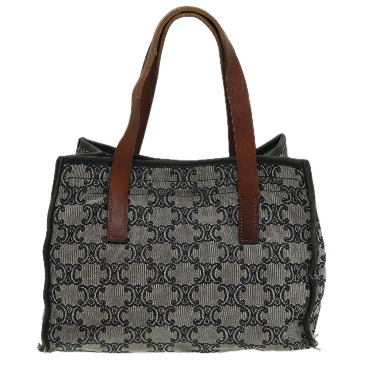 Luxury CELINE Paris Macadam Canvas Hand Bag Gray 83427