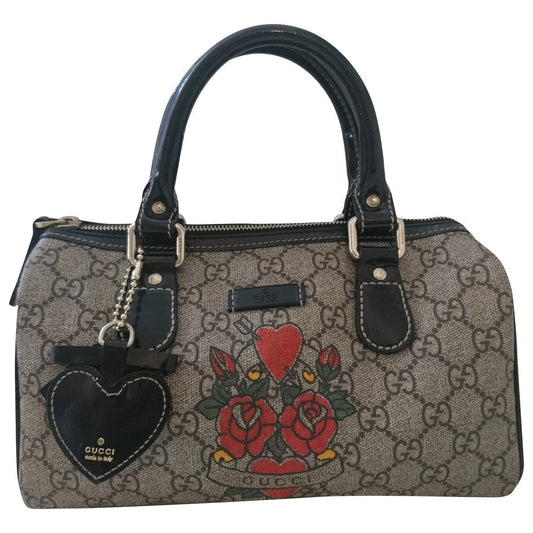 Gucci boston beige cloth handbag