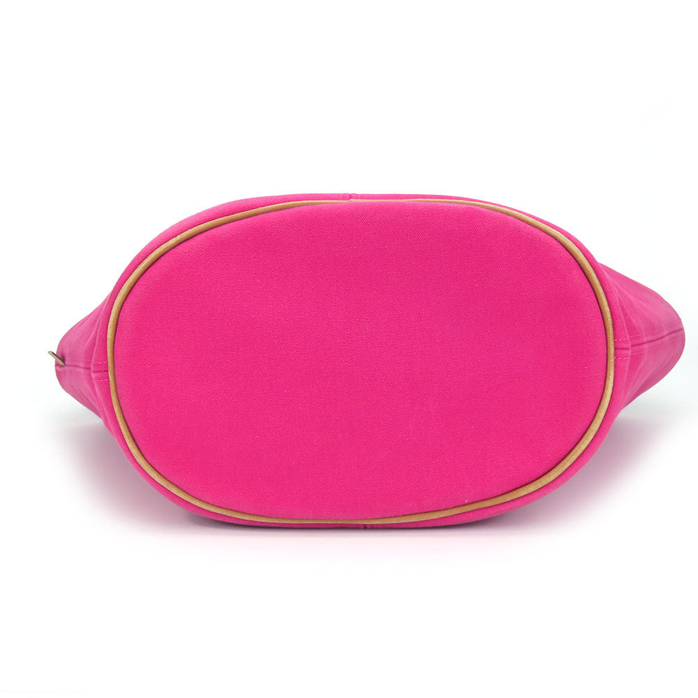 HERMES Tote Bag canvas pink Panier de Plage MM Women