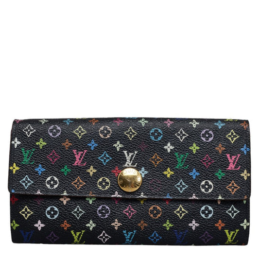 Louis Vuitton Monogram M60668 Long Wallet PVC Black Multicolor