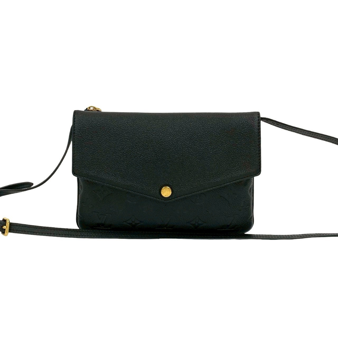   LOUIS VUITTON Shoulder Bag leather black Monogram Ann Platt Twice