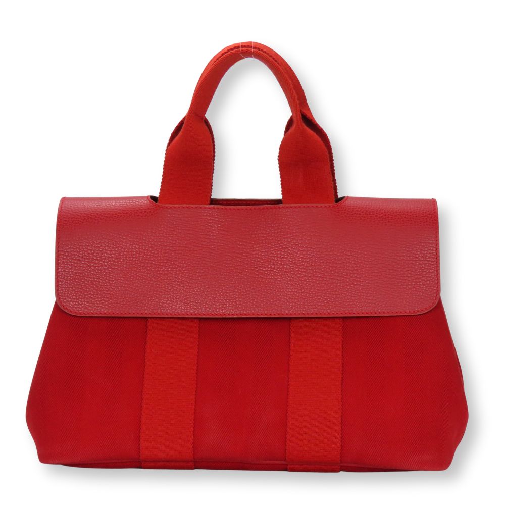 HERMES Handbag Towal chevron Red Valparaiso PM
