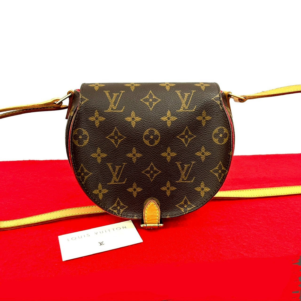 LOUIS VUITTON Shoulder Bag leather Brown Monogram Tamburan