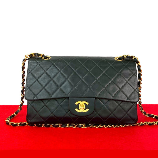 CHANEL Shoulder Bag lambskin black Matrasse