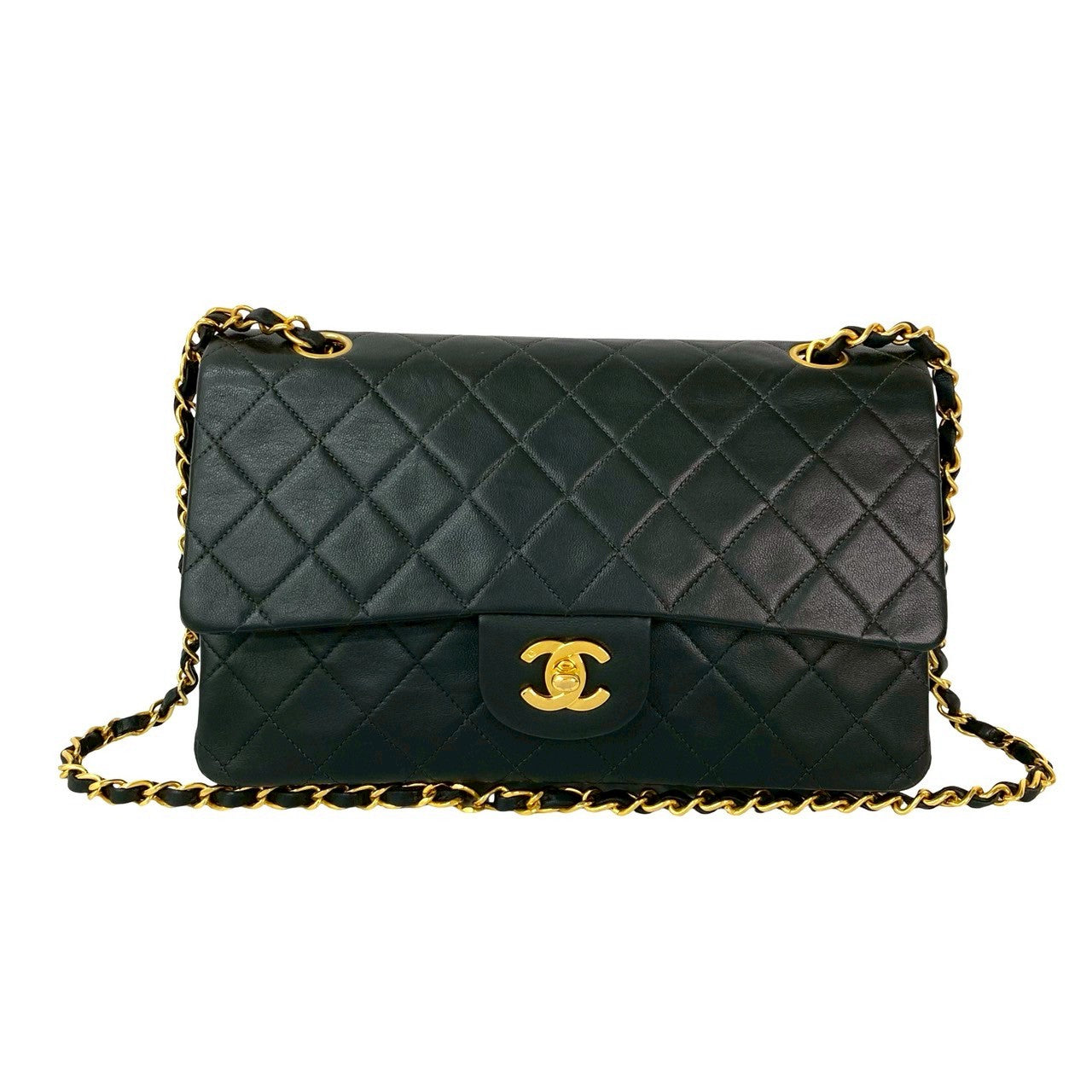 CHANEL Shoulder Bag lambskin black Matrasse