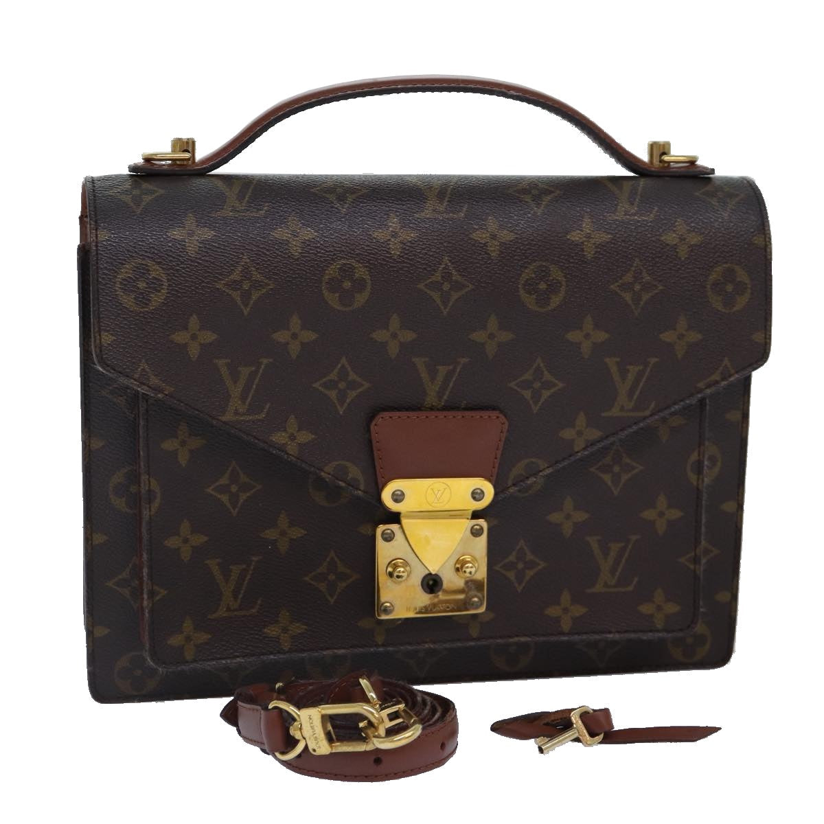 LOUIS VUITTON Monogram Monceau 28 Hand Bag 2way LV Auth