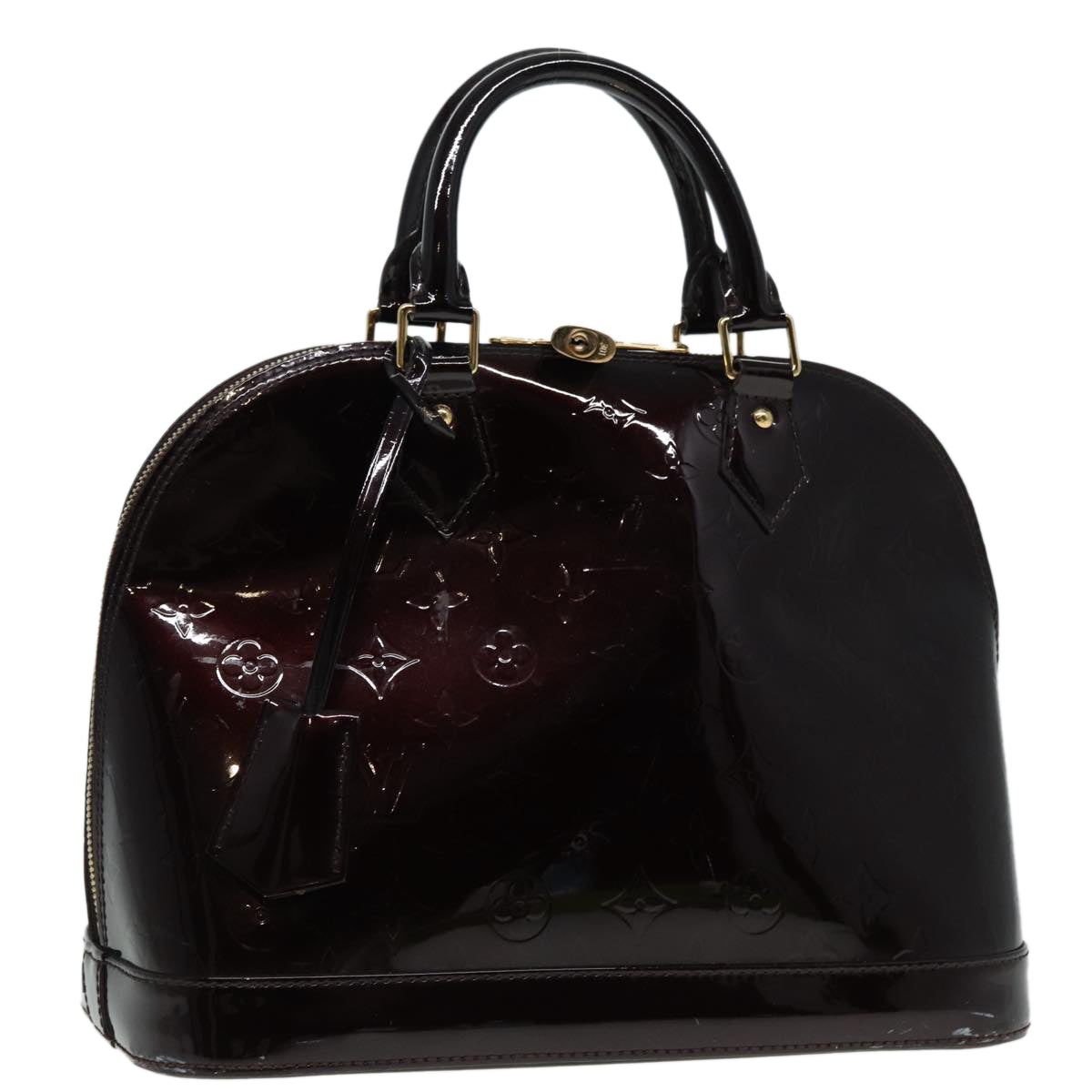 LOUIS VUITTON Monogram Vernis Alma PM Hand Bag Amarante LV Auth